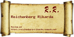Reichenberg Rikarda névjegykártya